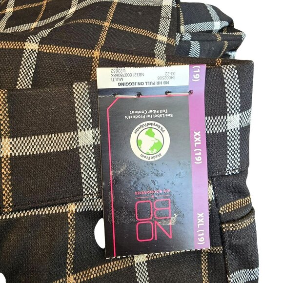 Black & White Plaid Stretch Pants Size XXL (19) Juniors With Back Pockets JJ3847 - Picture 7 of 7